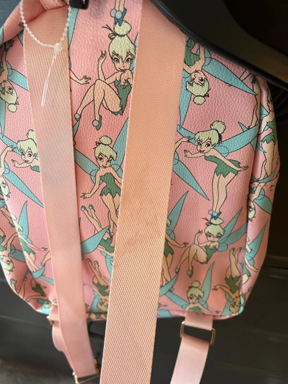 Disney Pink Tinker Bell Patterned Kids Backpack with Aqua Wings